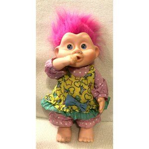 Vintage 1991 Applause Magic Trolls Doll, 15", Original clothing, Thumb Sucker, P